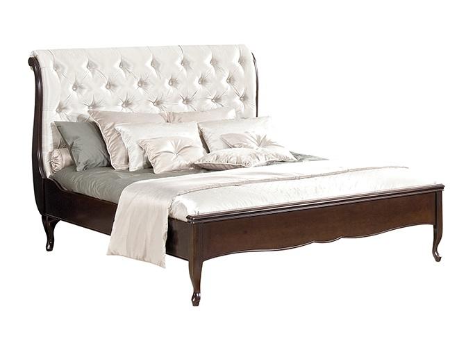 Chesterfield backrest wooden double bed italian furniture wersal collection - Model W-bed160x200 - 180x200