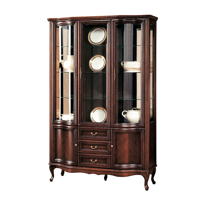 Classic wooden showcase with 5-swing doors & 3-sliding drawers italian furniture wersal collection model - W-W3