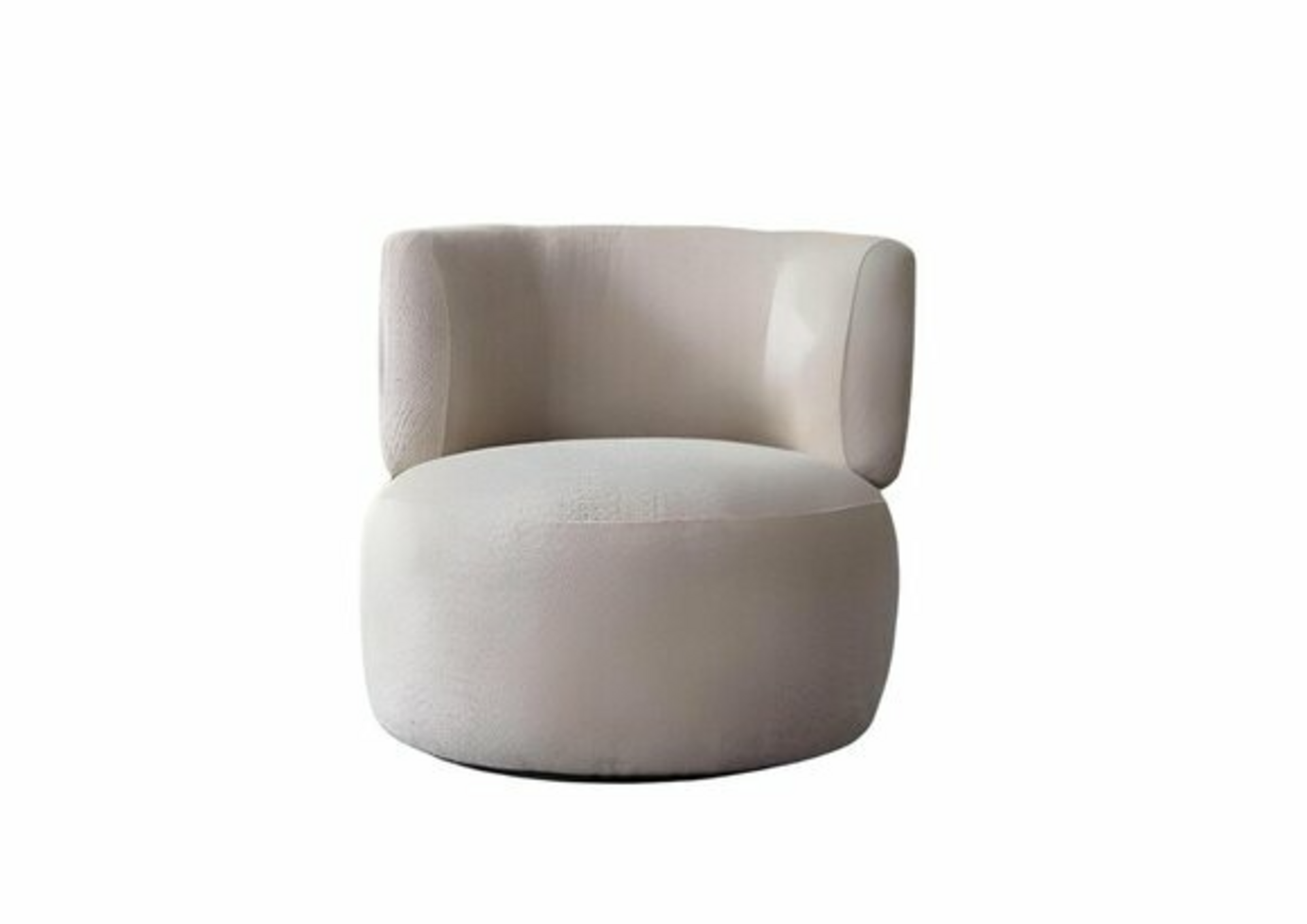 Beige living room round armchair luxurious upholstery single seater noble furniture