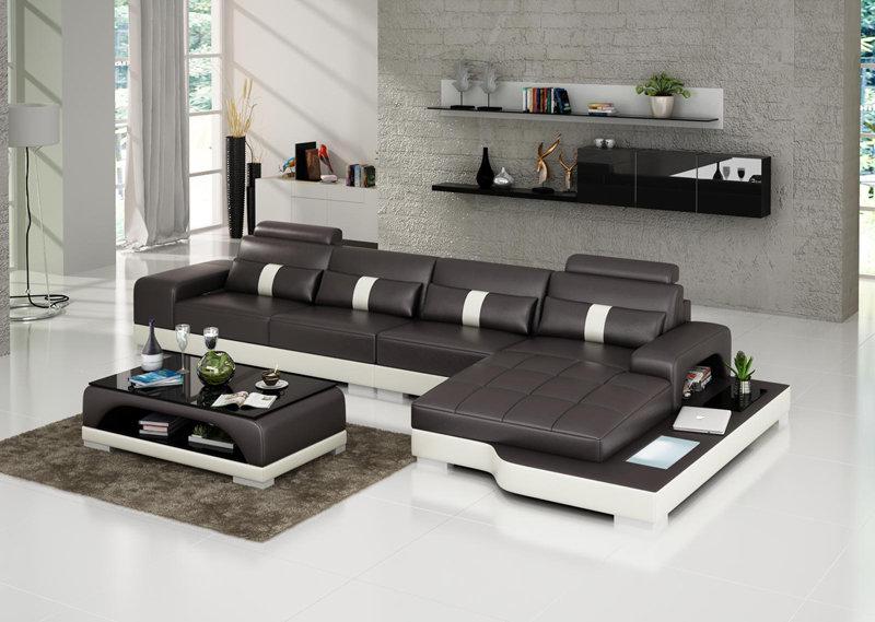 Leather sofa couch living landscape corner sofa corner set design modern sofa G8015C