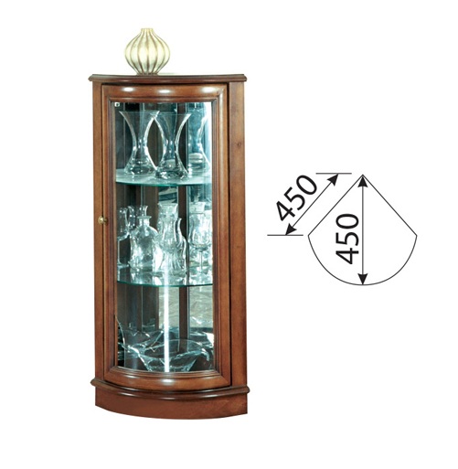 Living room classic wooden cupboard with a glass door Model Z-K-NM