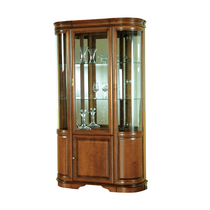 Living room classic wooden showcase with glass swing doors MODEL Z-W1