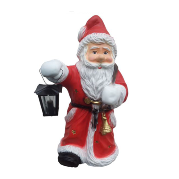 Christmas decorative sculpture designed as santa claus with a lamp & presents 72cm