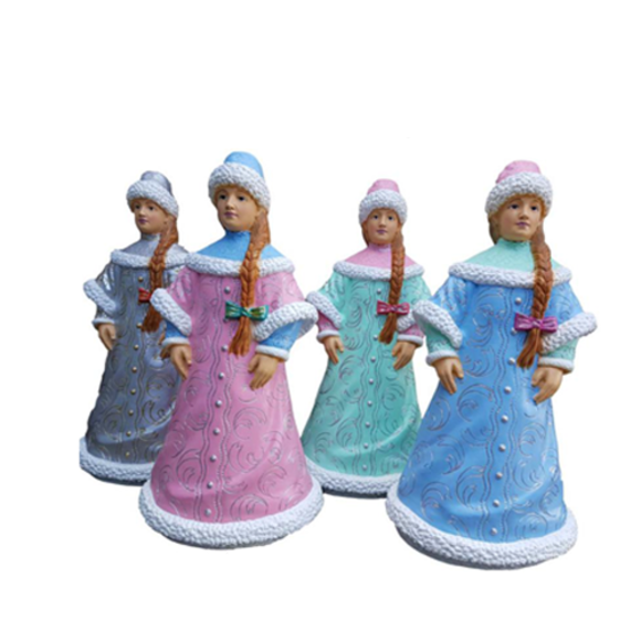 Christmas decorative sculpture designed as standing russian snow maiden 91cm