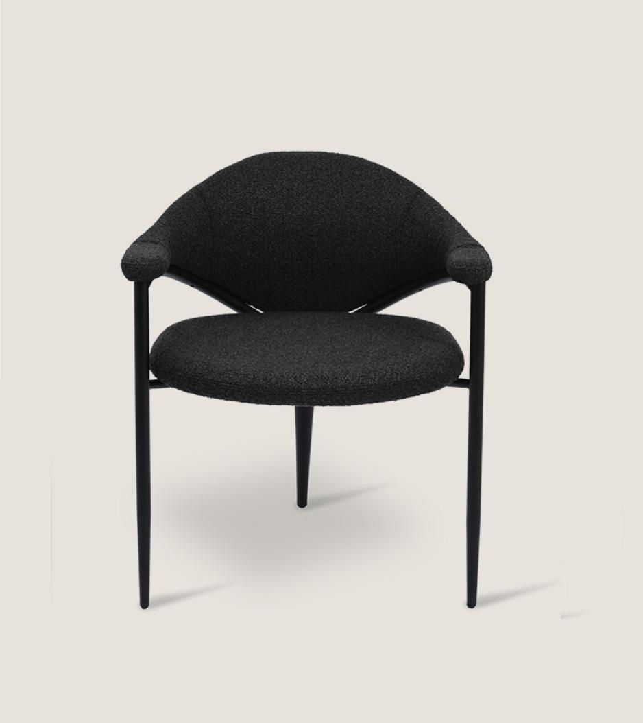 Black designer chair Luxury dining room single seater Modern furnishings