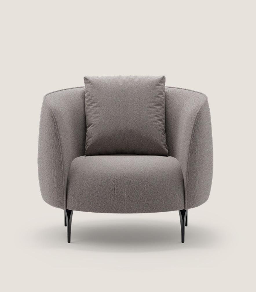 Taupe modern armchair living room single seater luxury design upholstered furniture lounge