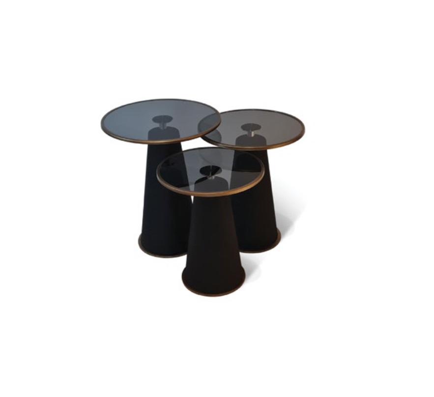 Modern black side table set 3x luxury living room coffee tables1