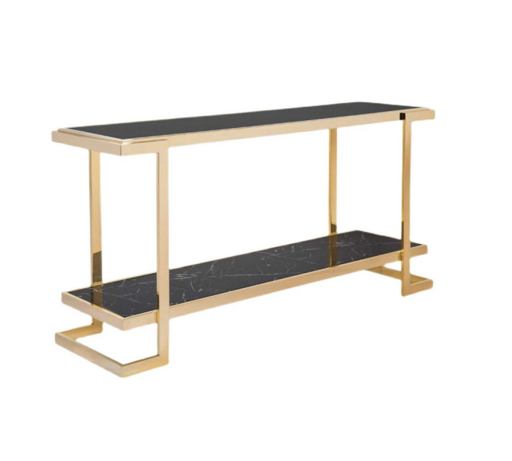 Living room console table modern luxury stainless steel table console gold