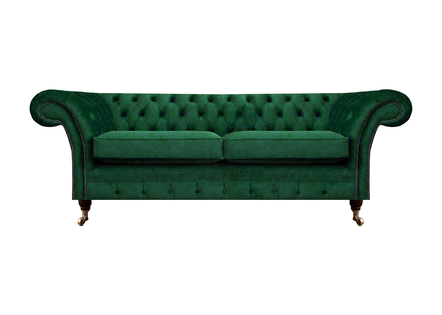 Living room green sofa two seater textile couch upholstered furniture furnishing new