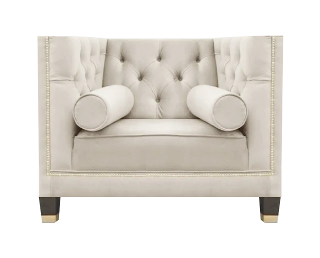 Luxury White Armchairs Designer Furniture Chesterfield Living Room Furnishings New