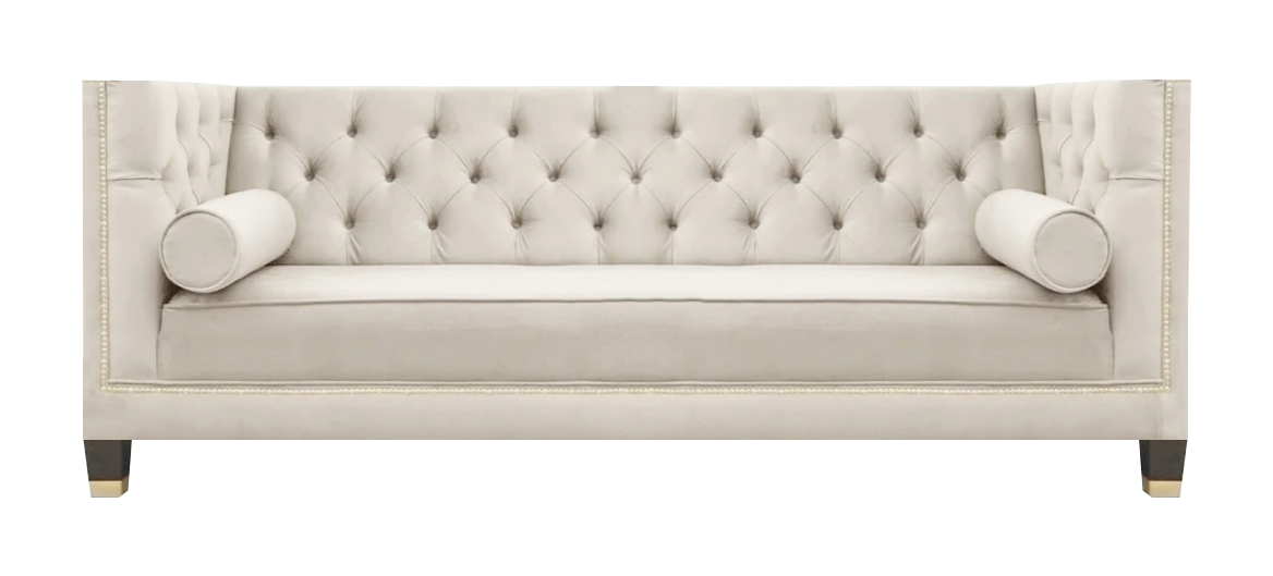 Chesterfield White Sofa Couch Three Seater Living Room Designer Furniture New