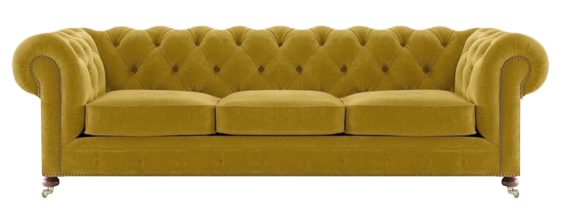 Chesterfield design luxury upholstered sofa couch seat three-seater textile living room