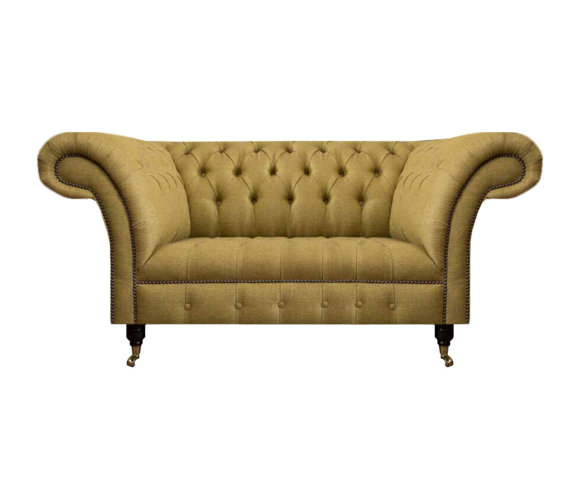 Gelb Chesterfield Zweisitzer Sofa Couch Wohnzimmer Möbel Luxus Polster Textil