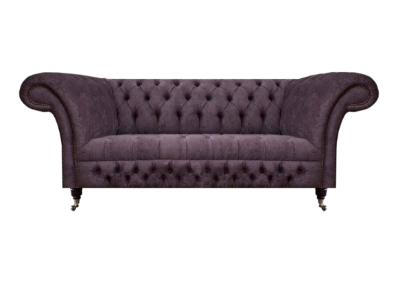 Chesterfield sofa two seater living room couch luxury upholstery fabric textile