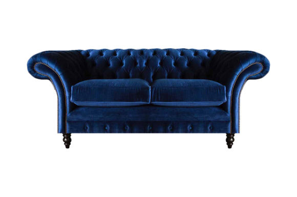 Wohnzimmer Sofas Couch Zweisitzer Einrichtung Blau Chesterfield Neu