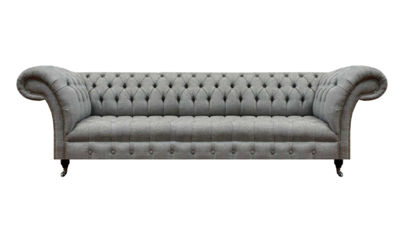 Wohnzimmer Luxus Grau Viersitzer Sofa Chesterfield Neu Polstermöbel