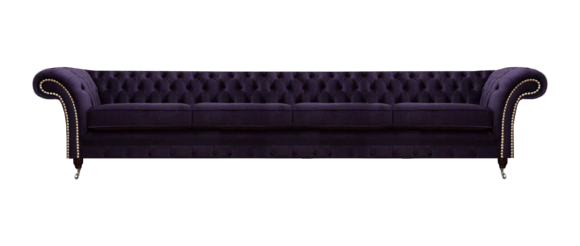 Upholstery textile purple living room Chesterfield four-seater sofa couch upholstered furniture