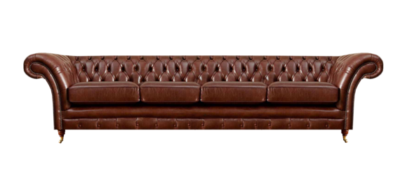 Brown sofa four seater chesterfield couch living room upholstered furniture new