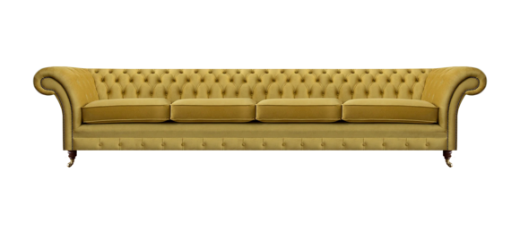 Four seater sofa couch yellow furniture living room upholstered furniture chesterfield new