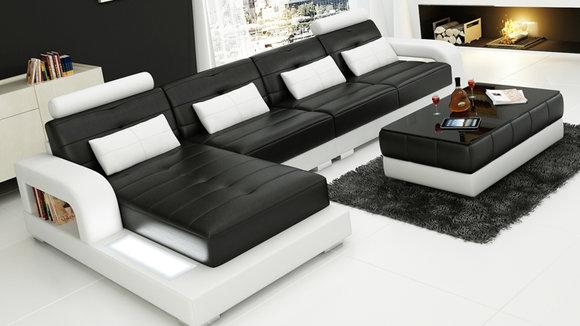 Leather sofa corner sofa designer sofa living H2209 Alpha