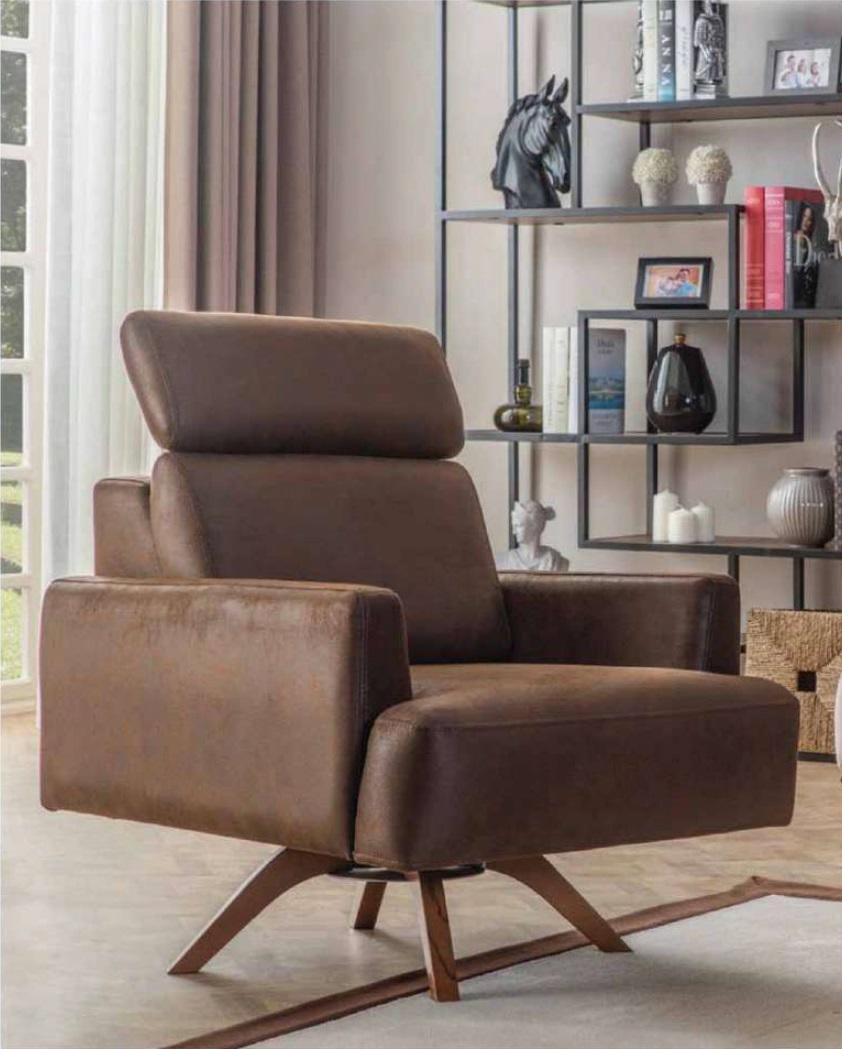 Armchair Wing Armchair Cocktail Armchair Imitation Leather Living Room Brown