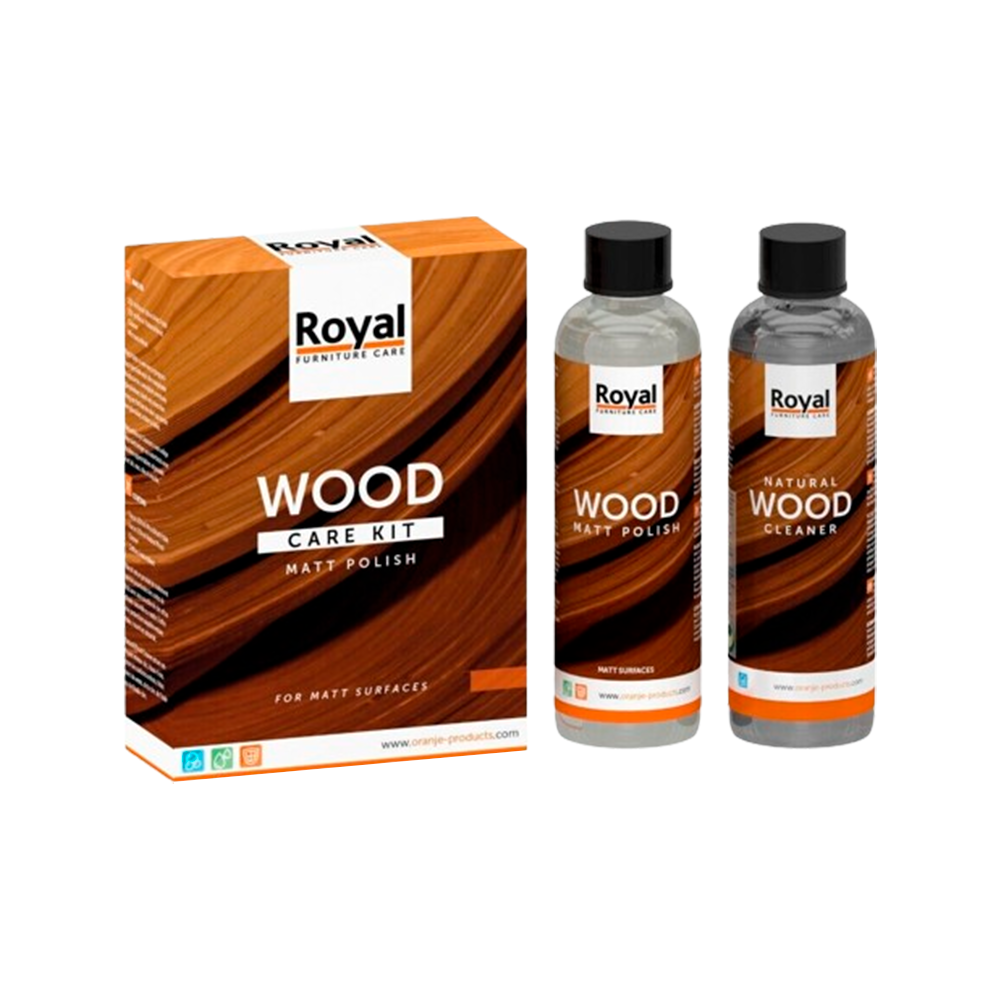 Oranje Royal Wood Care Cleaner Matt Polish Wood Starter Kit Cleaner 2 x 75 ml