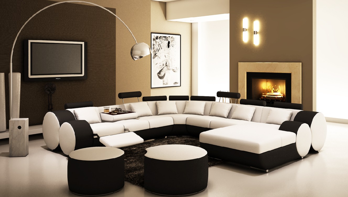 Leather Sofa Couch Corner Sofa Model Madrid III