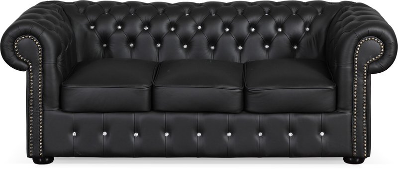 Chesterfield leather sofa CLASSIC SOFA (FW) colors black, brown, white