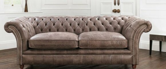 Chesterfield sofa couch upholstery set 3 seater seat leather textile 161013-24