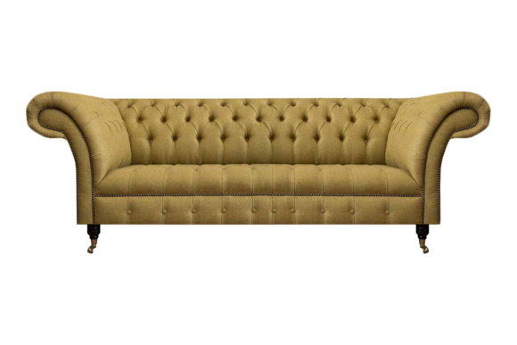 Chesterfield Dreisitzer Sofa Wohnzimmer Couch Einrichtung Luxus Textil