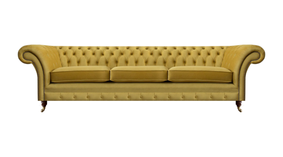 Chesterfield Neu Luxus Sofa Dreisitzer Polstermöbel Modern Gelb Textil