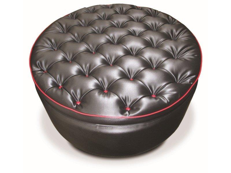 Chesterfield stool 100cm Edinburgh Chesterfield round stool Leather stool Textile fabric stool