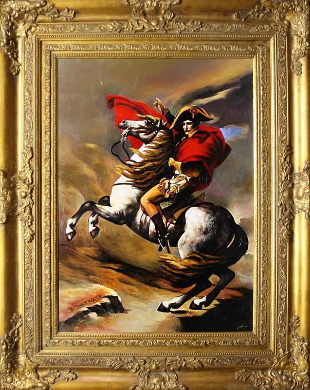 Napoleon Classic Painting Oil Painting Picture Real Wood Frame Jacques David