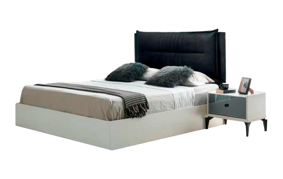 Modern Bed for Bedroom Two Tone Modern Design Double Bed White Black