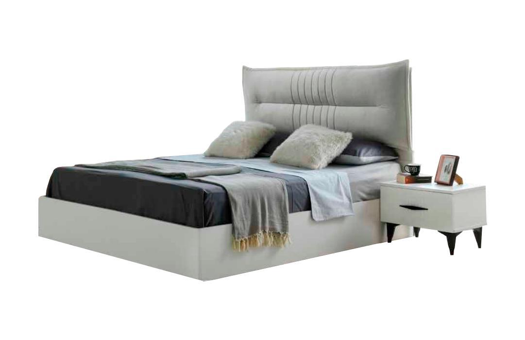 Modern Design Bed Bedroom Double Bed Rectangular Style White