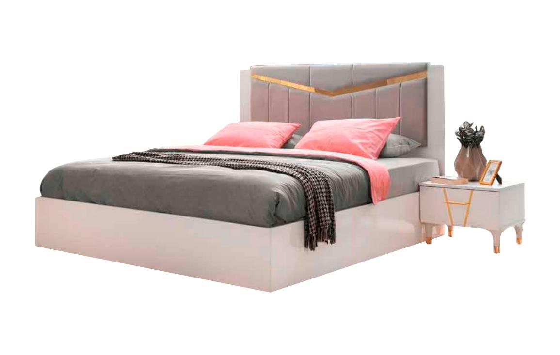 Double Bed Modern Design Bedroom Rectangular Bed White