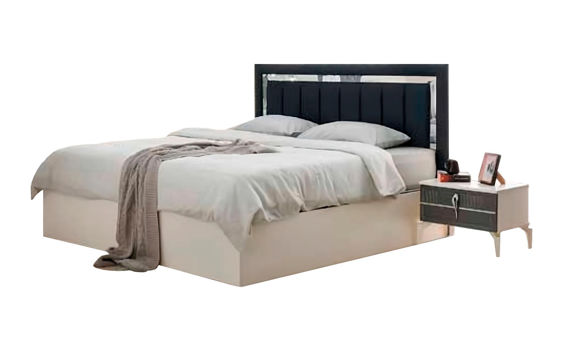 Modern Design Bed Bedroom Two Tone Double Bed Grey White