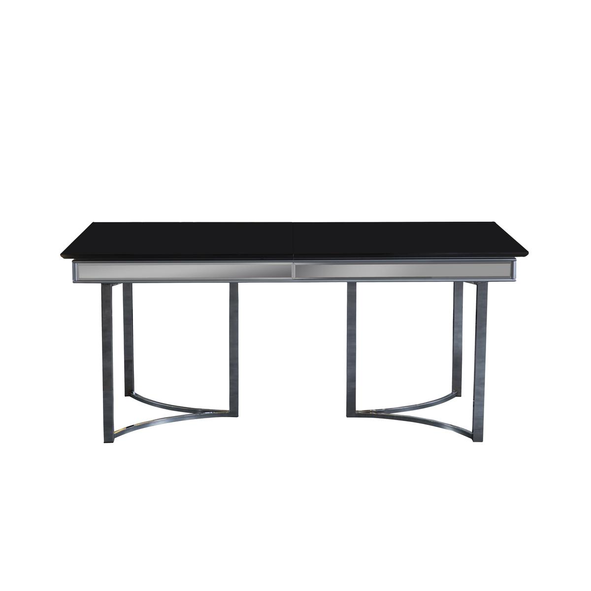 Black Noble Kitchen Table Modern Dining Room Glass Table Stylish Furniture