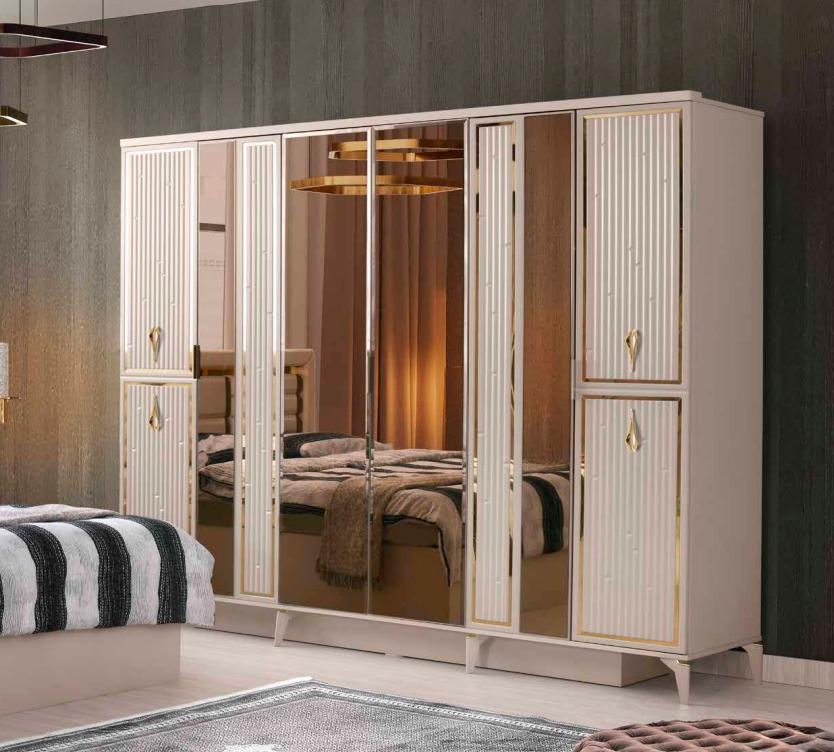 Rectangular Wardrobe Bedroom Modern Style Design Beige