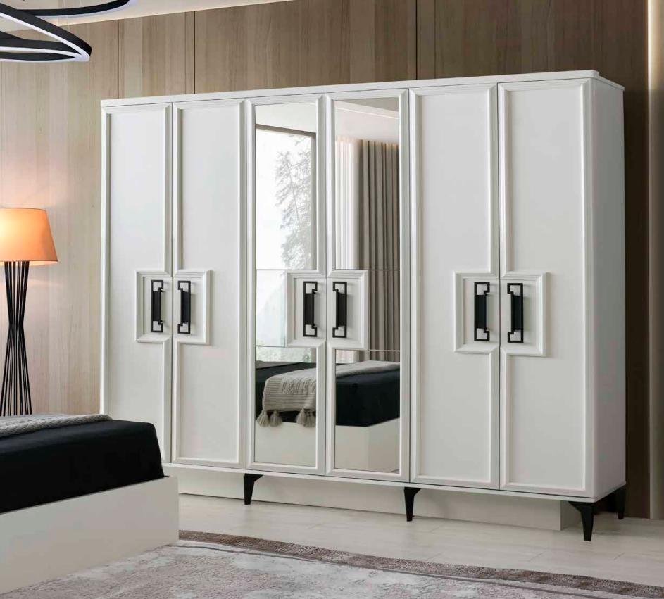 Wardrobe Rectangular Shape Modern Design Style Bedroom White