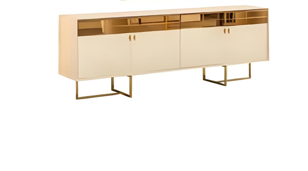 Dining room Golden sideboard Luxurious kitchen dresser Stylish sideboard