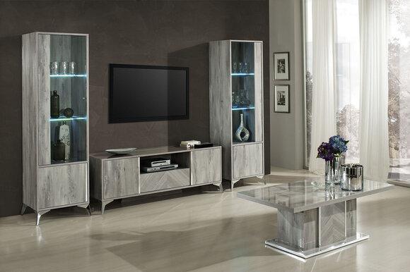 Living Room RTV 2xCabinet Living Room Cabinets Design tv Modern Showcases Set 3pcs.