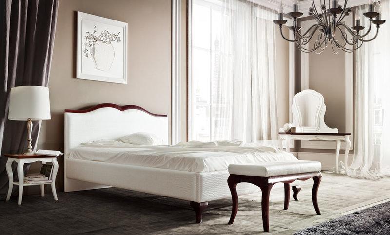 Bedroom classic double bed in art nouveau style italian furniture milano collection MI-Bed 4