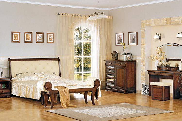 Bedroom set of chesterfield double bed, bedside bench, chest of drawers, vanity mirror & bedside table model - Neptune 3