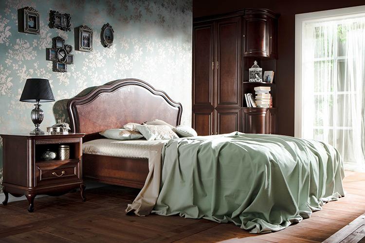 Classic Bed Marriage Bed Double Bed Leather Bed Chippendale Bedroom Verona V