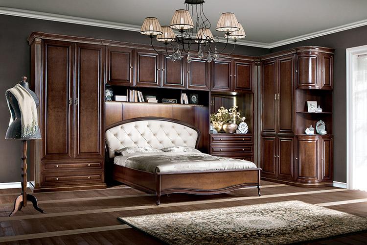 Bed Bedroom Royal Bedroom with Wall Unit Wardrobe - Verona IV