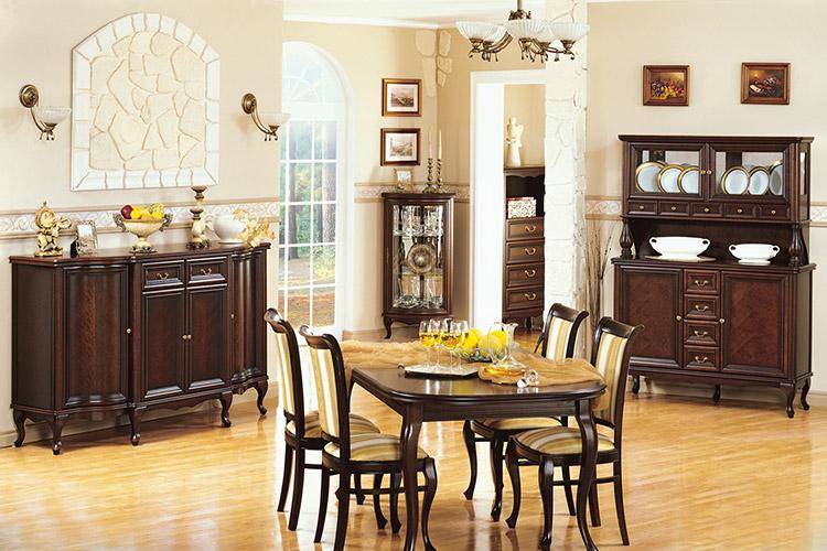 Dining/living room set of 12 pieces made of real wood italian furniture classic wersal collection