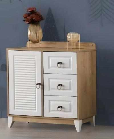 Luxurious white stylish chest of drawers for baby wooden furniture for nursery