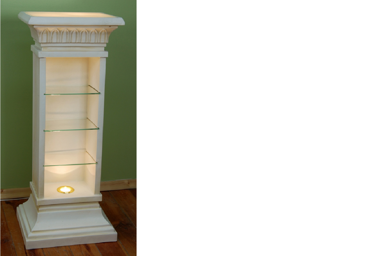 Design Display Case Shelf Glass Column Showcases Shelves CD Cabinet Lamp 6894 New