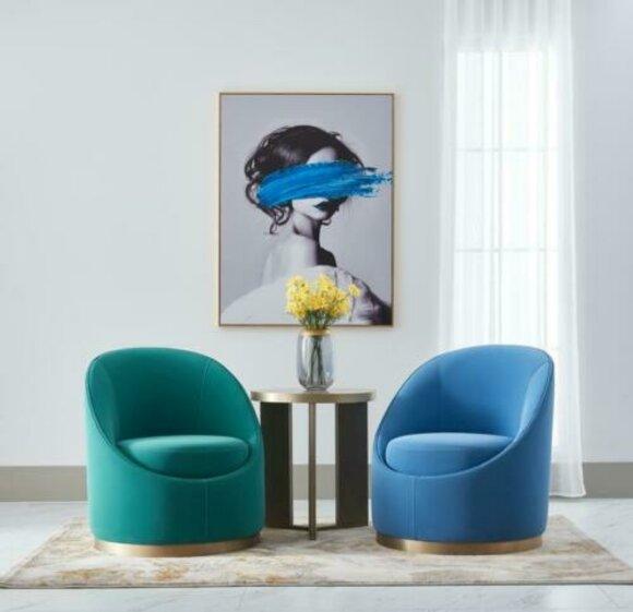 Turquoise Living Room Design Armchair One-Seater Upholstery Furniture Lounge Club Sofa Upholstery